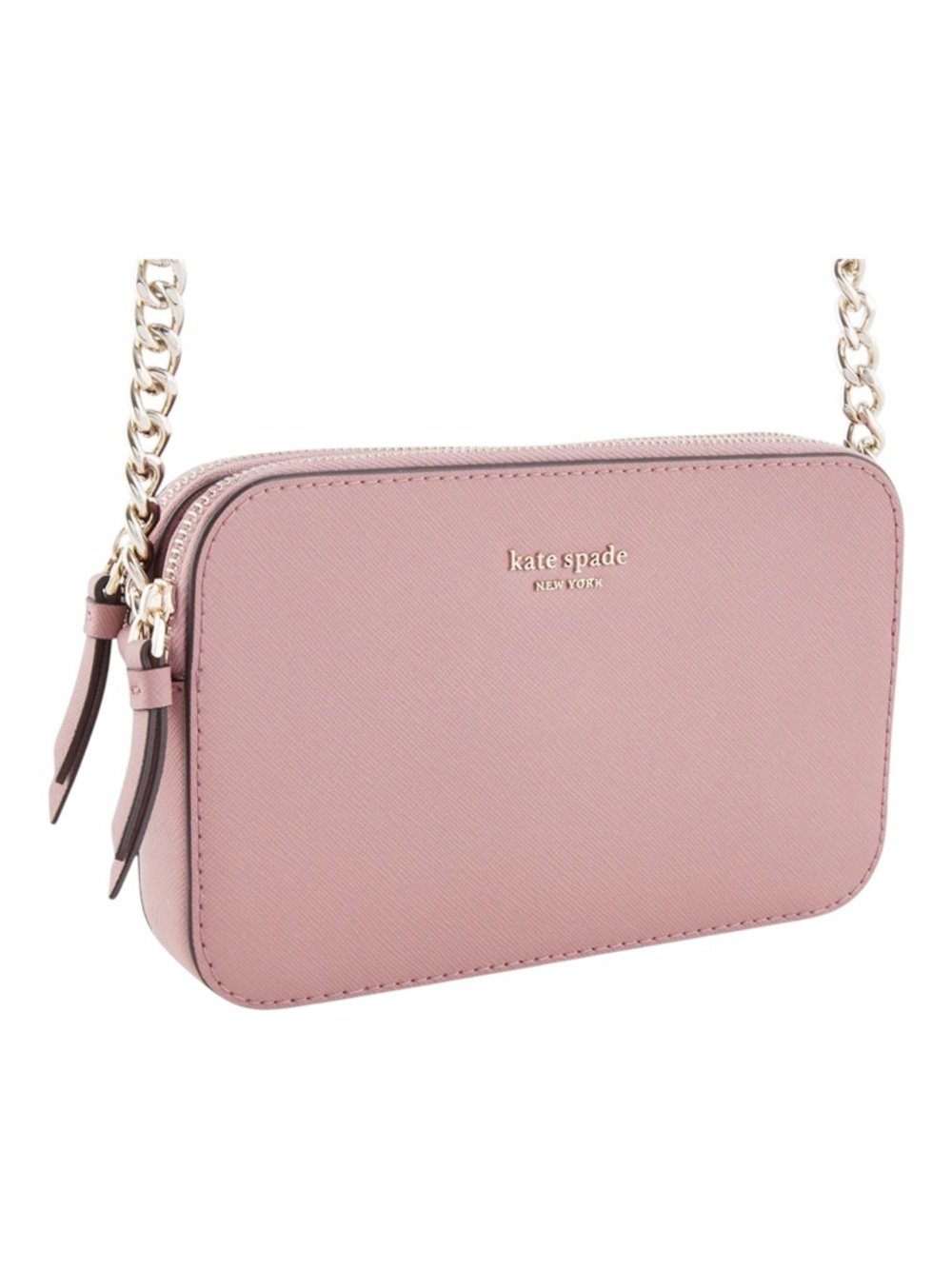 Kate Spade Cameron Double Zip Small Crossbody Bag in Dusty Peony Pink